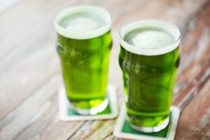 Green colored beer