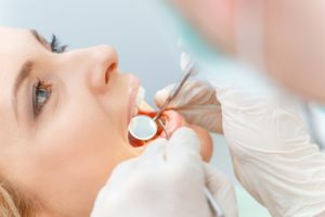 A women having dental checkup