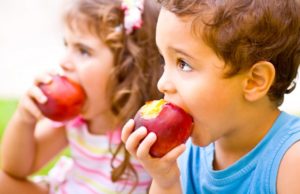 Children's Eating Apple