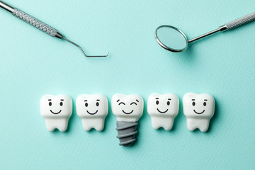 Happy face's are drawn on dental implants