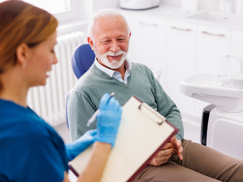 mature man at dental appointment