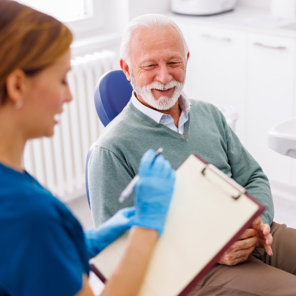 mature man at dental appointment