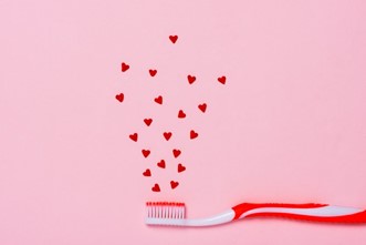 Brush spreading hearts